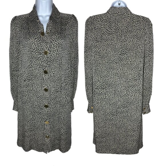 Diane Von Furstenberg Dresses & Skirts - Diane Von Furstenberg Sz 2 Silk/Lycra Patterned Buttoned Shirt Dress (1435)